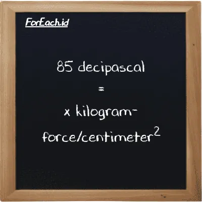 Example decipascal to kilogram-force/centimeter<sup>2</sup> conversion (85 dPa to kgf/cm<sup>2</sup>)